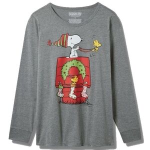 Torrid Plus Size 00 Peanuts Christmas Classic Fit Cotton Long Sleeve Tee